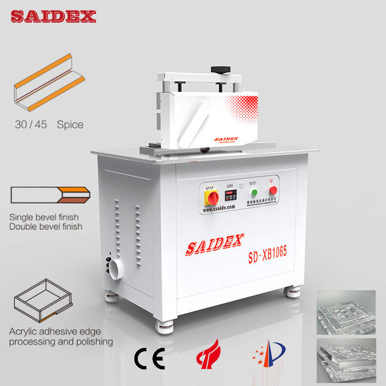 2.5kw 10A Elektrikli Akrilik Kesme Makinesi Uzunluğu 1000mm 250kg Küçük 45 Dereceli Beveling Yuvarlak Kenar Poliş Makinesi