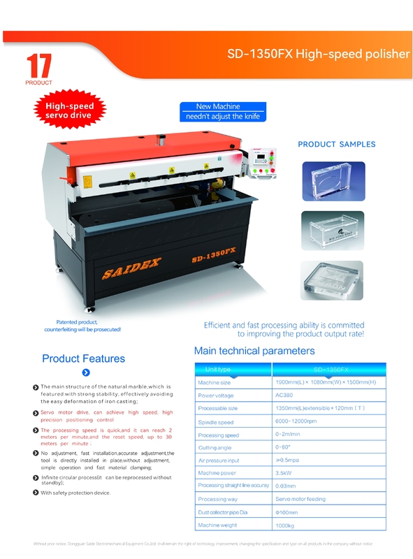 3kw Servo Motor Tahrikli 1350mm Akrilik Kenar Parlatma Makinesi PMMA/PS/PC Plastik Parlatma Makineleri